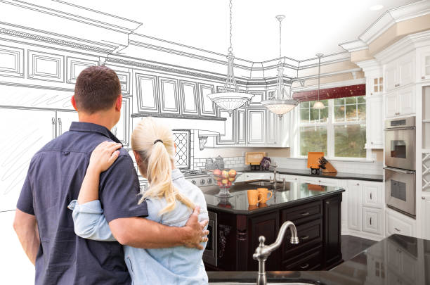 Custom kitchen cabinets installed in a Mayer home